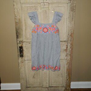 Savanna Jane Ruffle Sleeves Embroidered Dress Size L (R-40)